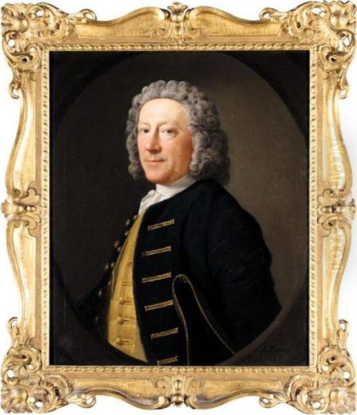 Portrait Of A Naval Officer, Possibly Mr Sinclair Oil Painting by Allan Ramsay