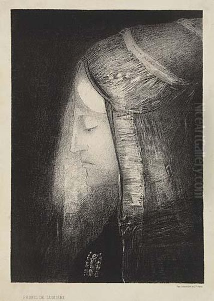 Profil De Lumiere Oil Painting by Odilon Redon