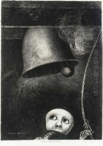 A Edgar Poe Oil Painting by Odilon Redon