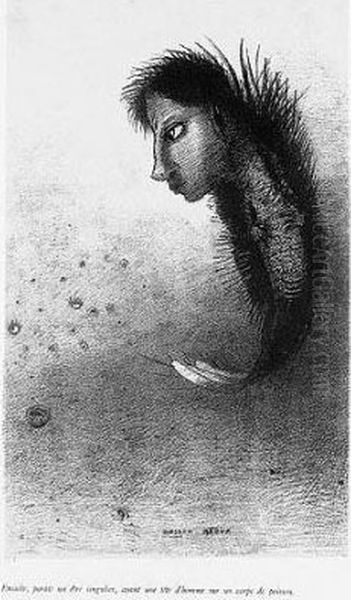 Tentation De Saint-antoine (premiere Serie) (m. 83-86; 88-93) Oil Painting by Odilon Redon