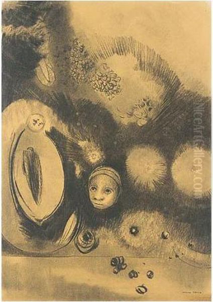 Visage - Germination Oil Painting by Odilon Redon