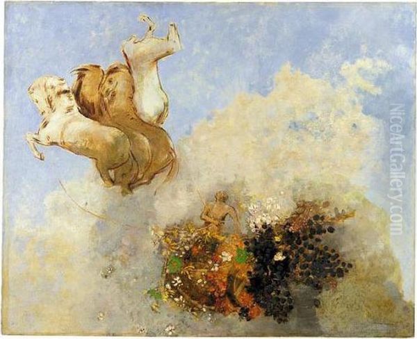 Quadrige (le Char D'apollon) Oil Painting by Odilon Redon