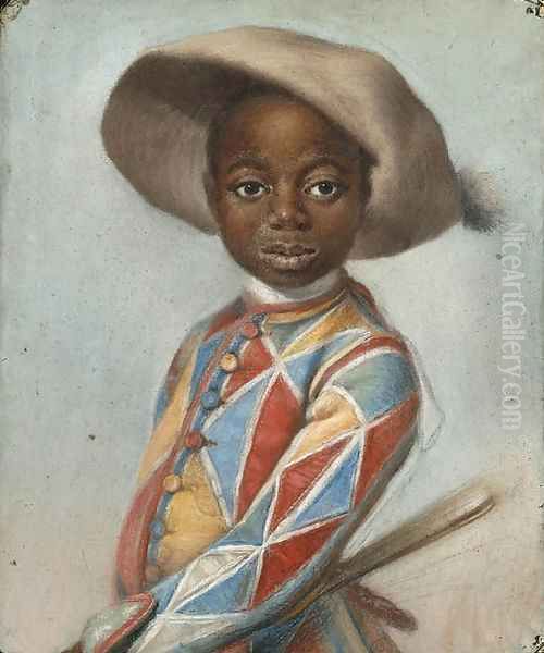 An African Page dressed as a Harlequin Oil Painting by Louis Vigee