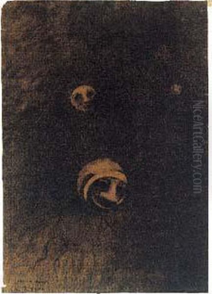 Trois Tetes Astrales Oil Painting by Odilon Redon