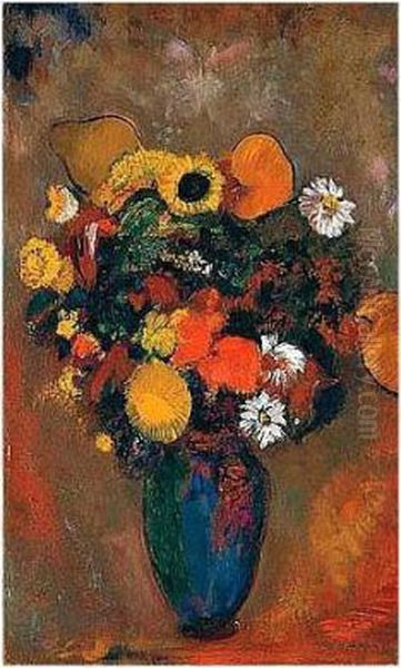 Fleurs Dans Un Vase Vert Oil Painting by Odilon Redon