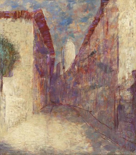 Rue A Fontarabie Oil Painting by Odilon Redon