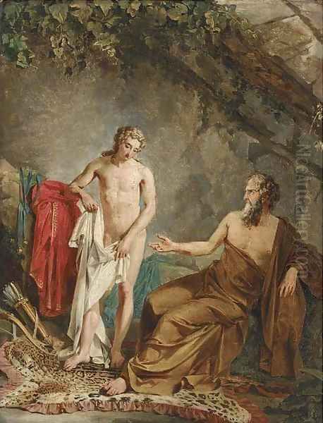 Telemachus and Mentor Oil Painting by Josef Bartholomeus Vieillevoye