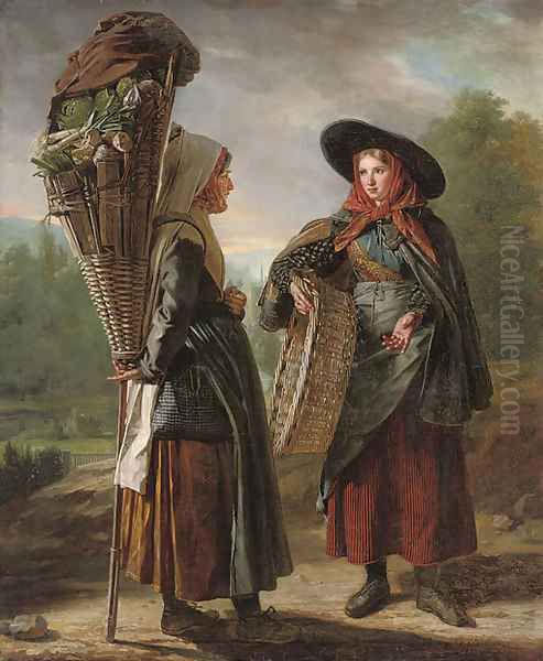 Sharing the load Oil Painting by Josef Bartholomeus Vieillevoye