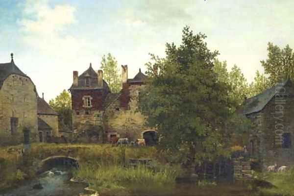 An old watermill Oil Painting by Joseph Vola