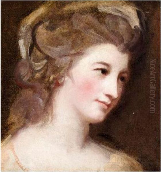 Portrait Of A Lady, Said To Be Miss Emily Bertie, Known As Emily Pott Oil Painting by George Romney