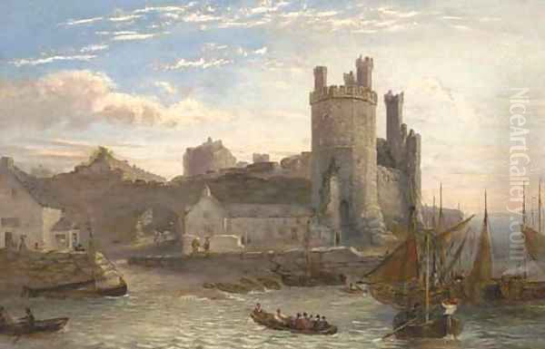 Caernarvon Castle, Wales Oil Painting by William Henry Vernon