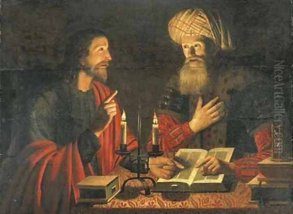 Christ instructing Nicodemus Oil Painting by Crijn Hendricksz. Volmarijn