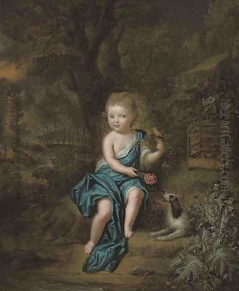 Portrait of a young boy Oil Painting by Mattheus Verheyden