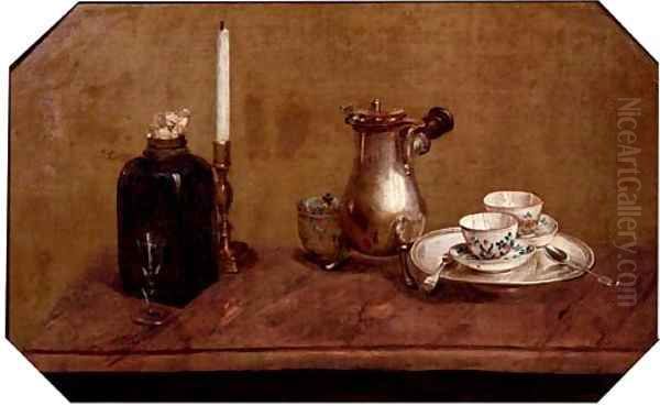 A silver coffee pot, Oil Painting by Anne Vallayer-Coster