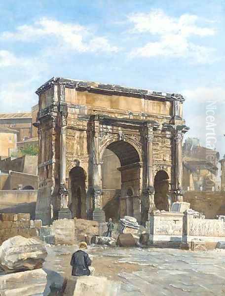 L'Arco di Constantino, Roma Oil Painting by Scipione Vannutelli