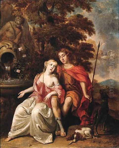 Venus and Adonis Oil Painting by Arie de Vois