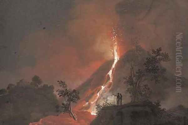 An eruption from 1804 Oil Painting by Camillo da Vito