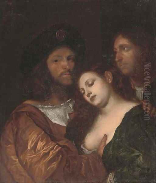 The lovers Oil Painting by Tiziano Vecellio (Titian)