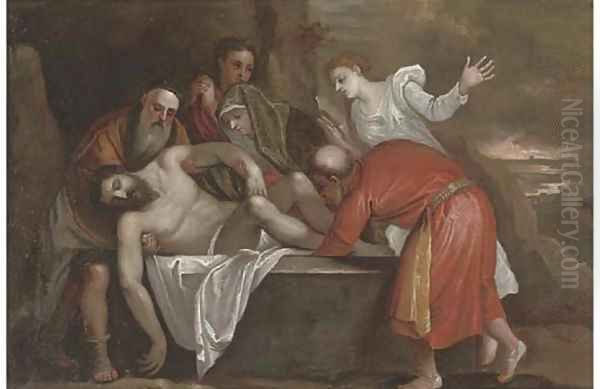 The Entombment Oil Painting by Tiziano Vecellio (Titian)