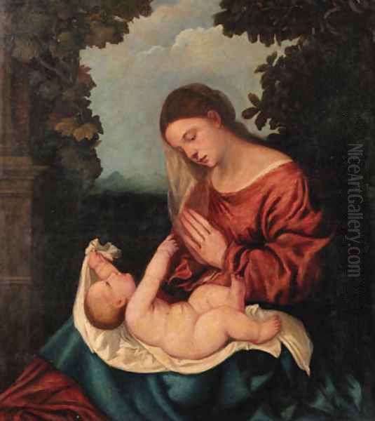 The Madonna and Child Oil Painting by Tiziano Vecellio (Titian)