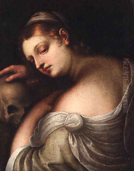 The Penitent Magdalen Oil Painting by Tiziano Vecellio (Titian)