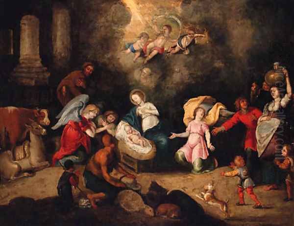 The Adoration of the Shepherds Oil Painting by Simon de Vos