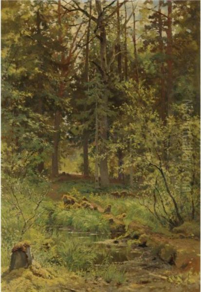 Forest Landscape Oil Painting by Ivan Shishkin