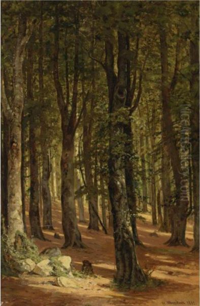 In The Woods Oil Painting by Ivan Shishkin