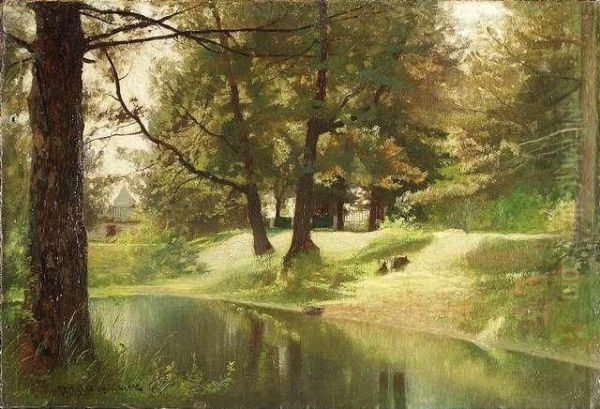 Summery River Landscape. Oil Painting by Ivan Shishkin