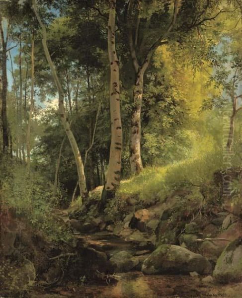 The Brook Oil Painting by Ivan Shishkin