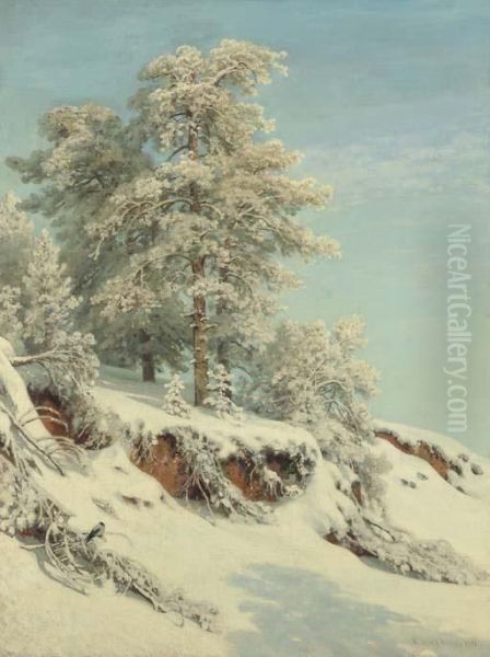 First Snow Oil Painting by Ivan Shishkin