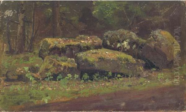 Rocky Landscape Oil Painting by Ivan Shishkin