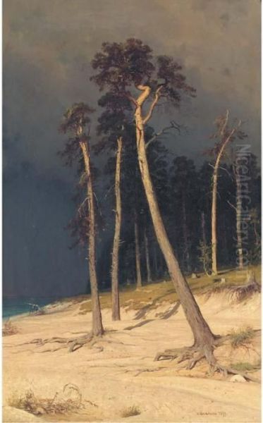 Sandy Shore Oil Painting by Ivan Shishkin