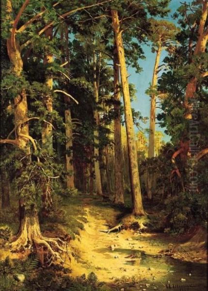 Forestscape Oil Painting by Ivan Shishkin