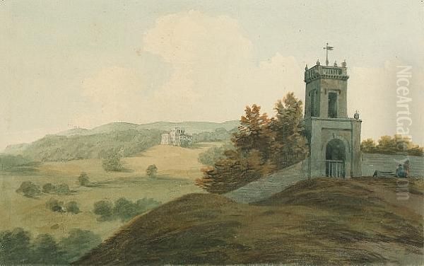 Kings Weston House And Shirehampton Park From The Penpole Gate, Bristol Oil Painting by John Warwick Smith