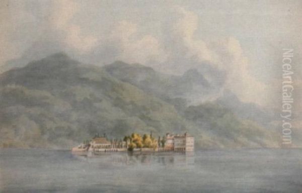 Isola Bella, Lake Maggiore; Lake Maggiore, Italy, A Pair Oil Painting by John Warwick Smith