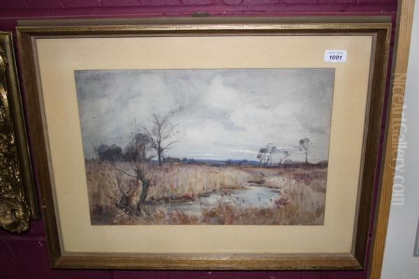 Marshland Oil Painting by James Herbert Snell