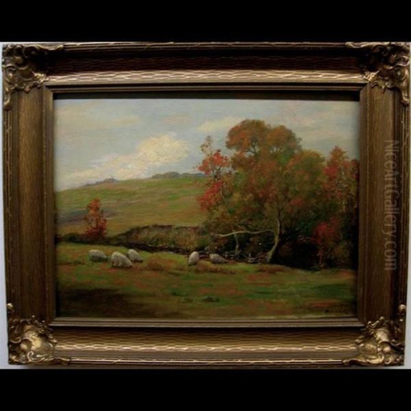 Grazing Sheep Oil Painting by James Herbert Snell