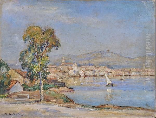 Martigues, La Route De Marseille Oil Painting by James Herbert Snell