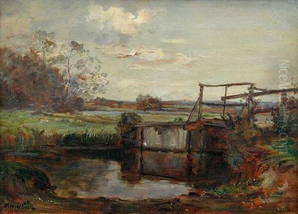 Lock Gates Oil Painting by James Herbert Snell