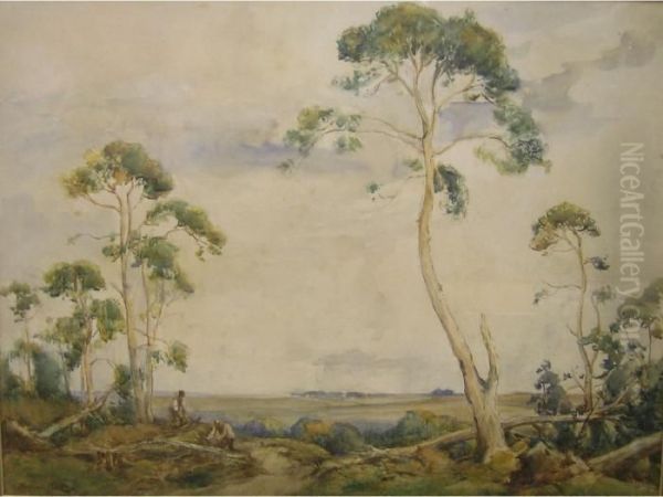 'blyburgh Common', Signed, Watercolour, 36 X 49 Cm 60-80 Oil Painting by James Herbert Snell