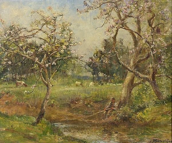 Spring Blossoms Oil Painting by James Herbert Snell