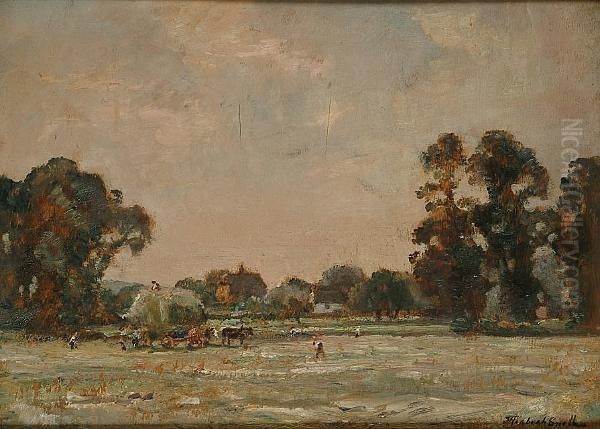 The Hayfield Oil Painting by James Herbert Snell