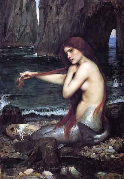 A Mermaid 1900 Oil Painting by John William Waterhouse