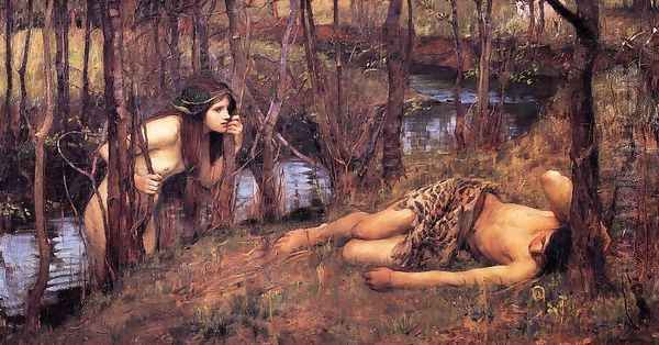 A Naiad 1893 also known as Hylas with a Nymph Oil Painting by John William Waterhouse