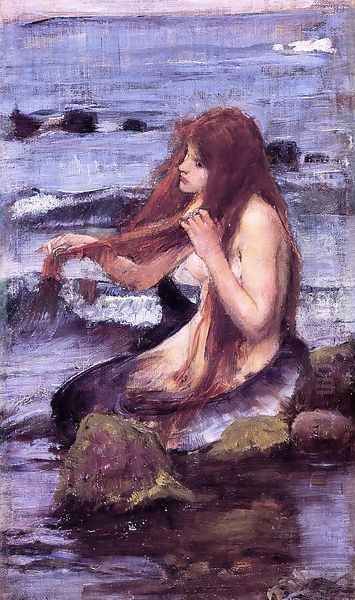 Sketch for 'A Mermaid' Oil Painting by John William Waterhouse