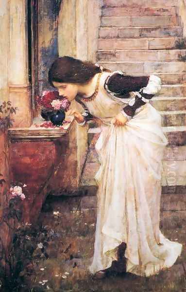 At The Shrine Oil Painting by John William Waterhouse