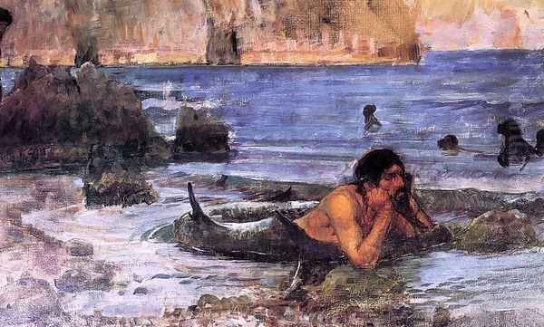 The Merman 1892 Oil Painting by John William Waterhouse