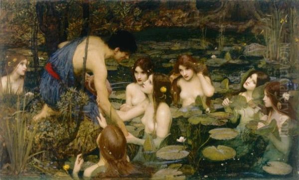 Hylas and the Nymphs 1896 Oil Painting by John William Waterhouse