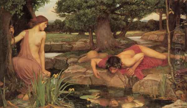 Echo and Narcissus 1903 Oil Painting by John William Waterhouse